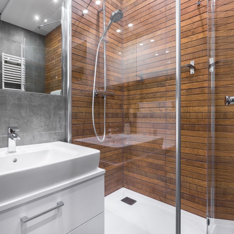 Contemporary Shower with Glass